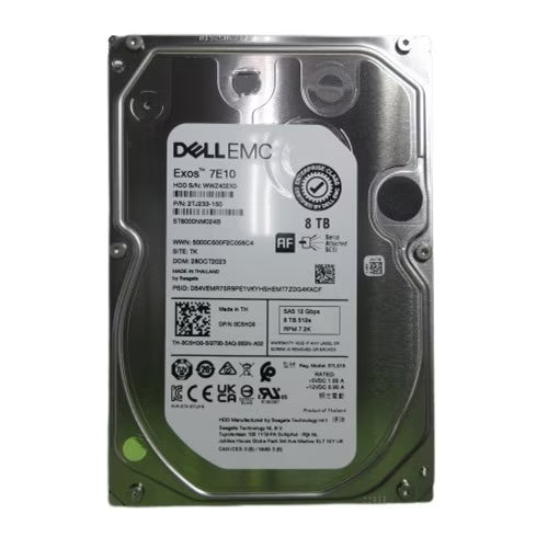 Dell 8TB 7.2K RPM SAS ISE 12Gbps 512e 3.5in Hard Drive